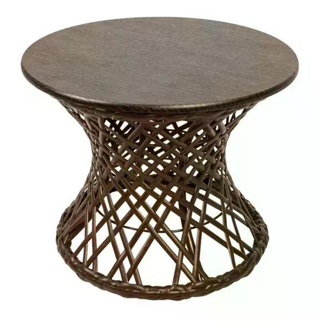 Стол M-Group Стол Бонго мини коричневый ротанг, 0,40 м, МДФ