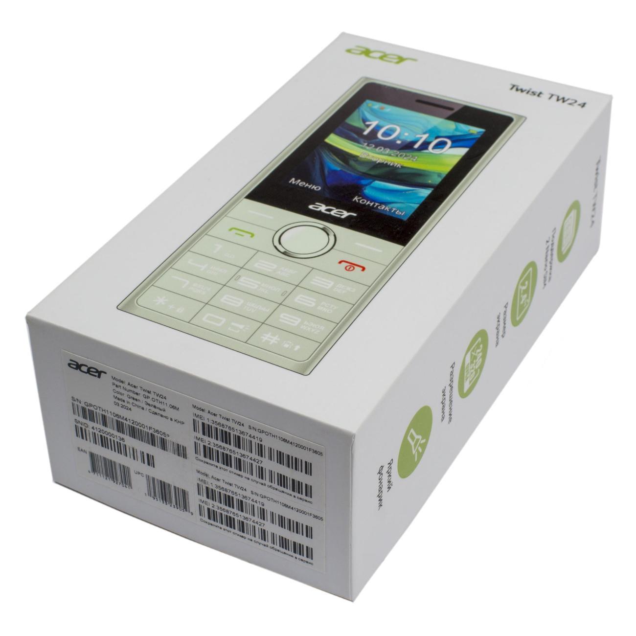 Мобильный телефон Acer Twist TW24 зеленый