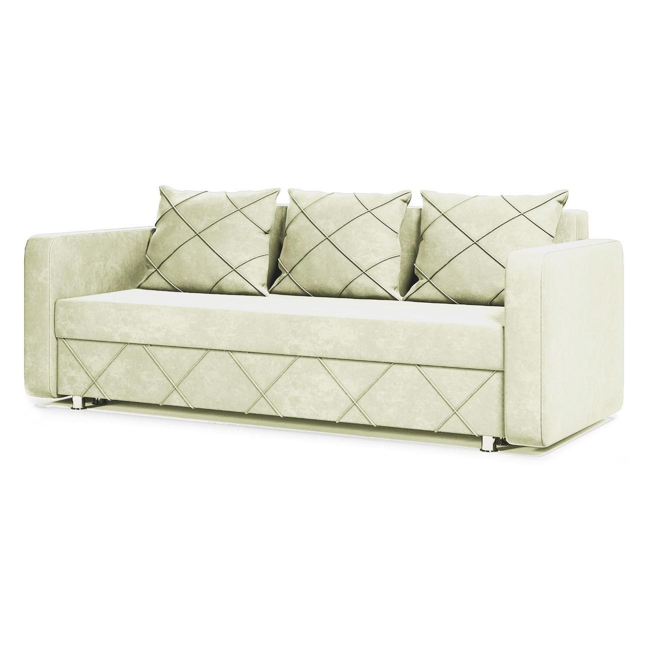 Диван МЕБЛАЙНС Стелла прямой раскладной, велюр бежевый, 145