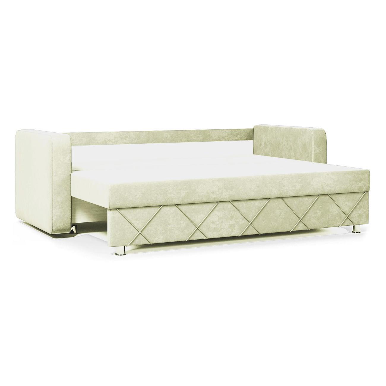 Диван МЕБЛАЙНС Стелла прямой раскладной, велюр бежевый, 145