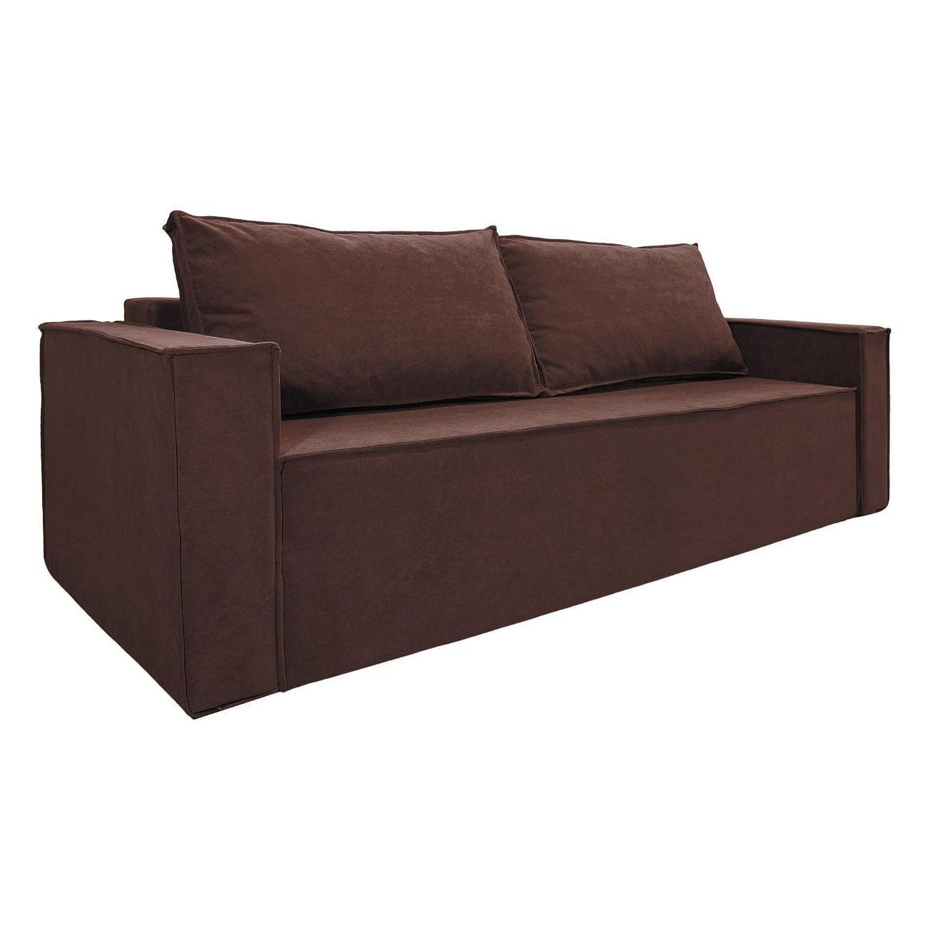 Диван МЕБЛАЙНС Лофт Люкс прямой раскладной, велюр коричневый, 140