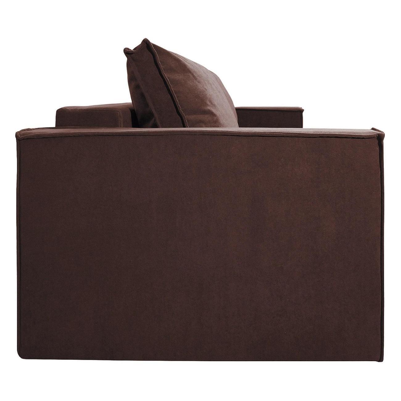 Диван МЕБЛАЙНС Лофт Люкс прямой раскладной, велюр коричневый, 140