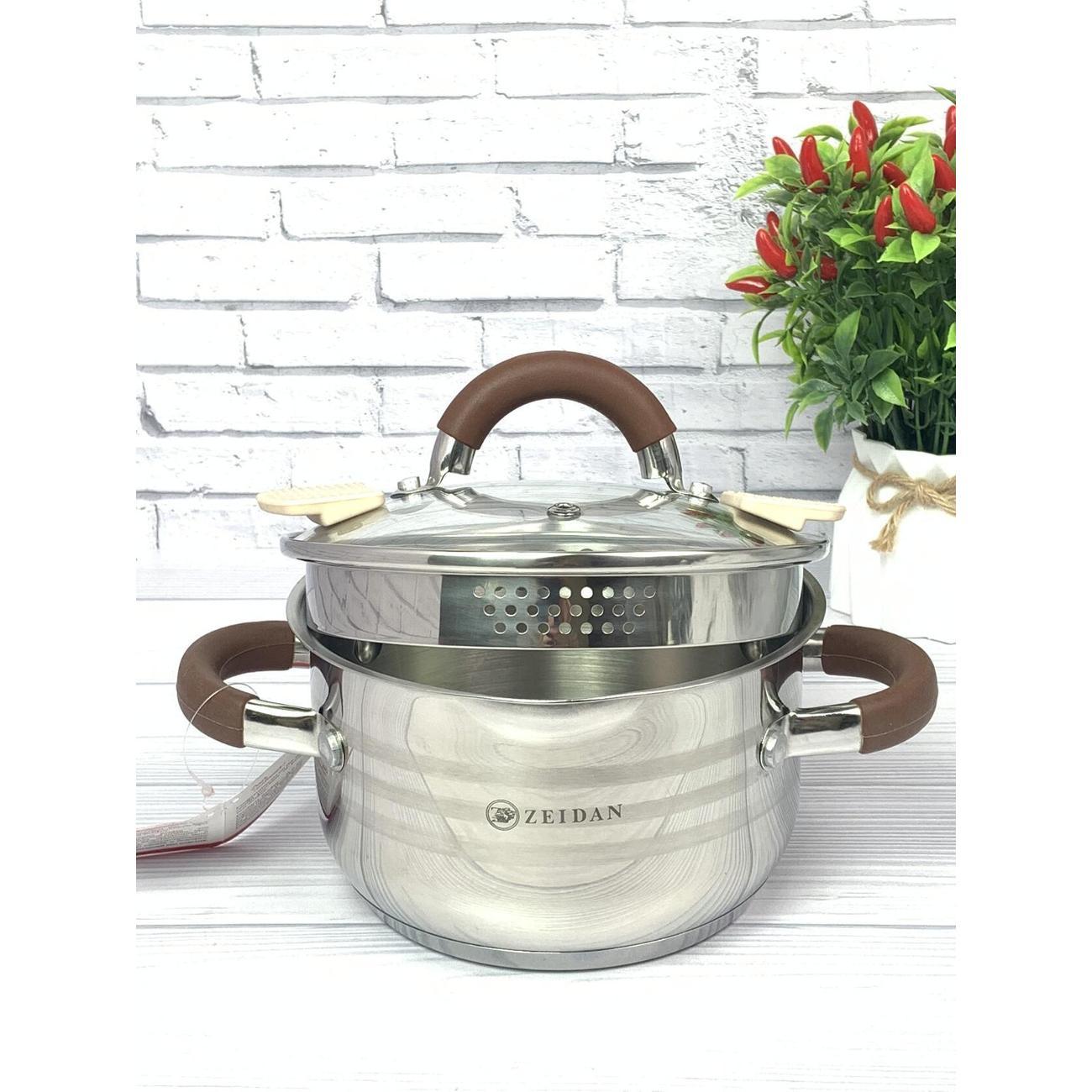 Кастрюля Zeidan 3,8 л со сливом и ненагревающимися ручками