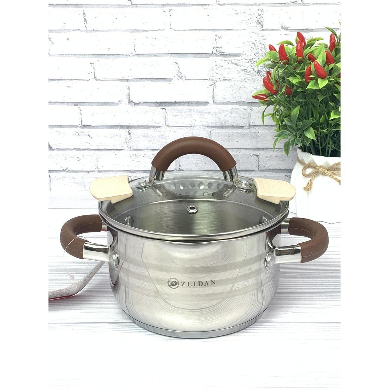 Кастрюля Zeidan 3,8 л со сливом и ненагревающимися ручками