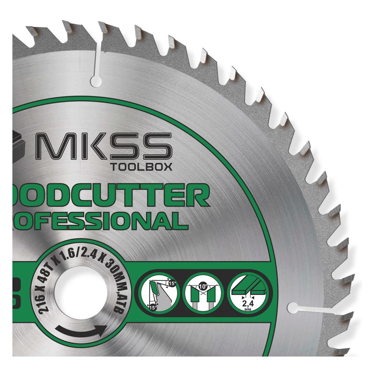 Диск пильный MKSS 216х48Тх1,6/2,4х30 мм Woodcutter Professional
