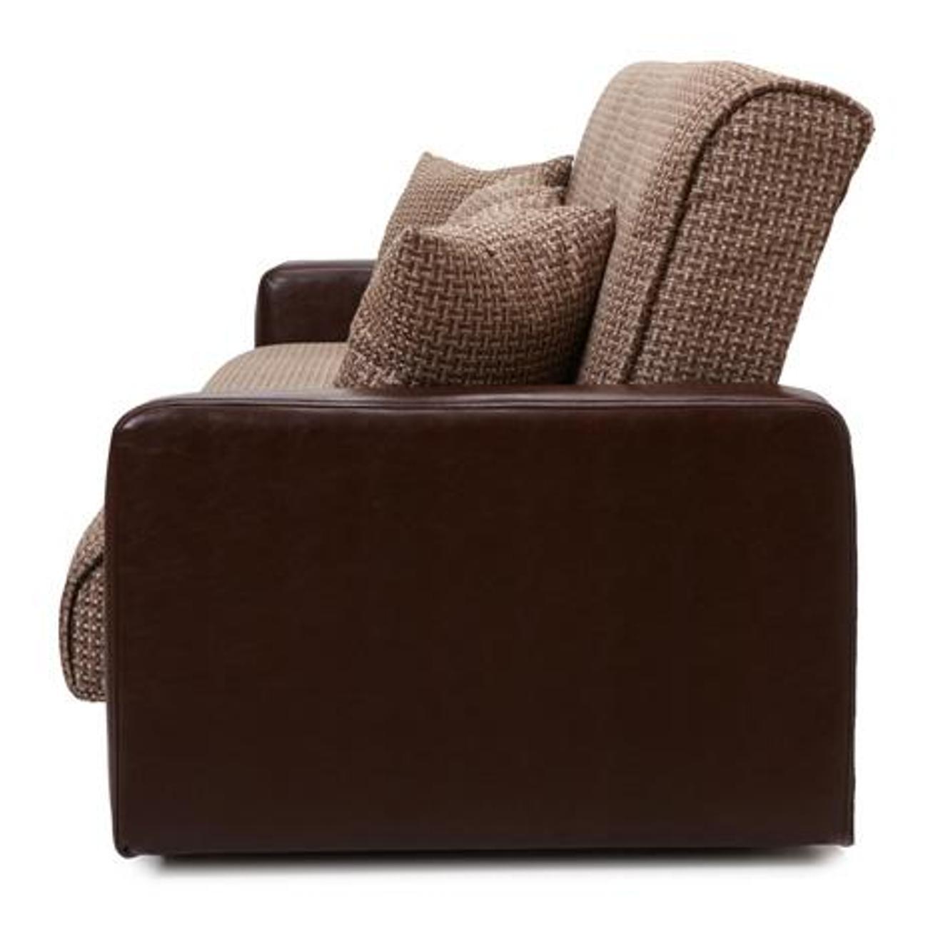 Диван МЕБЛАЙНС Лондон прямой раскладной, рогожка микс коричневый, 120