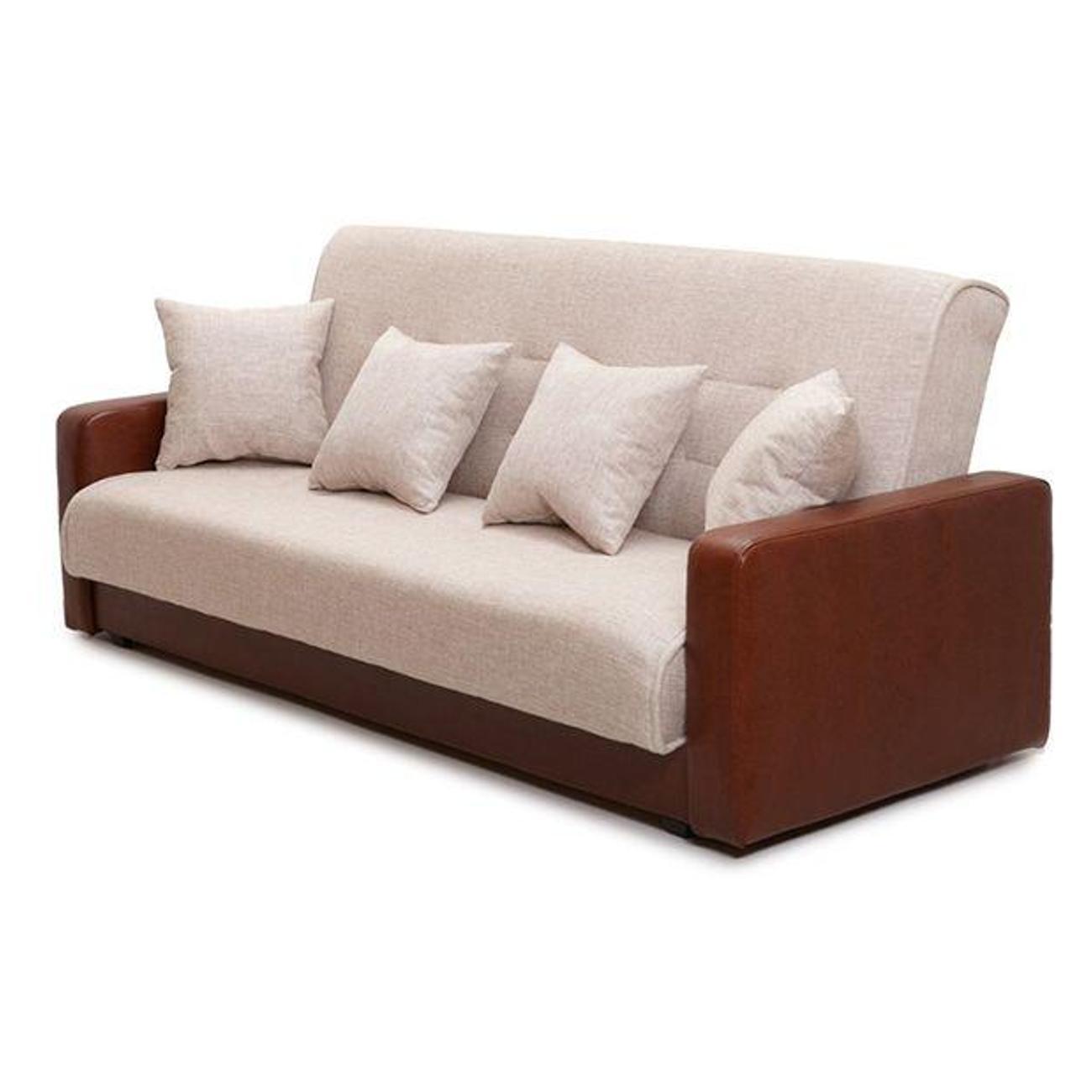 Диван МЕБЛАЙНС Лондон прямой раскладной, рогожка бежевая, 140