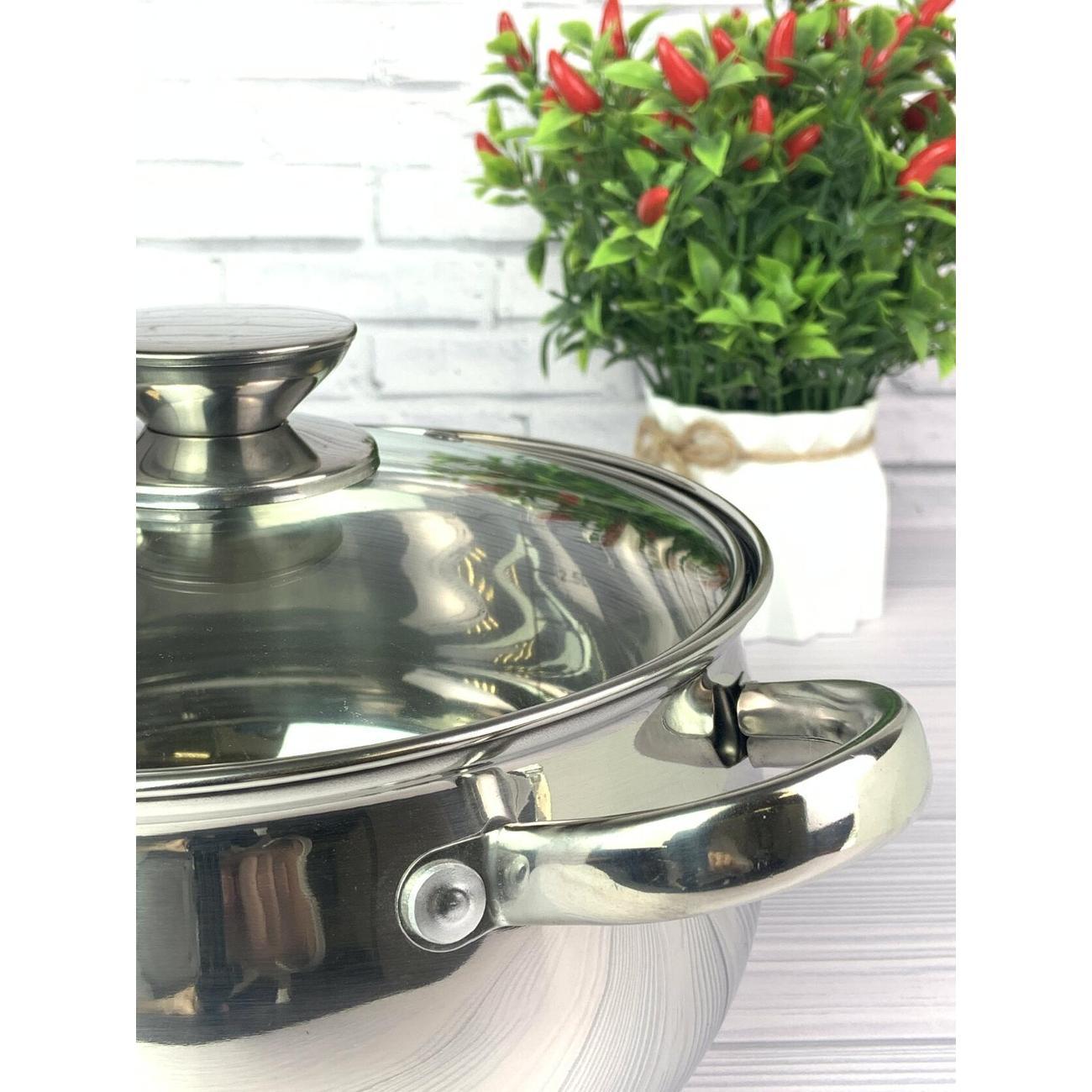 Кастрюля Мерали 3,5 л с крышкой из нержавеющей стали