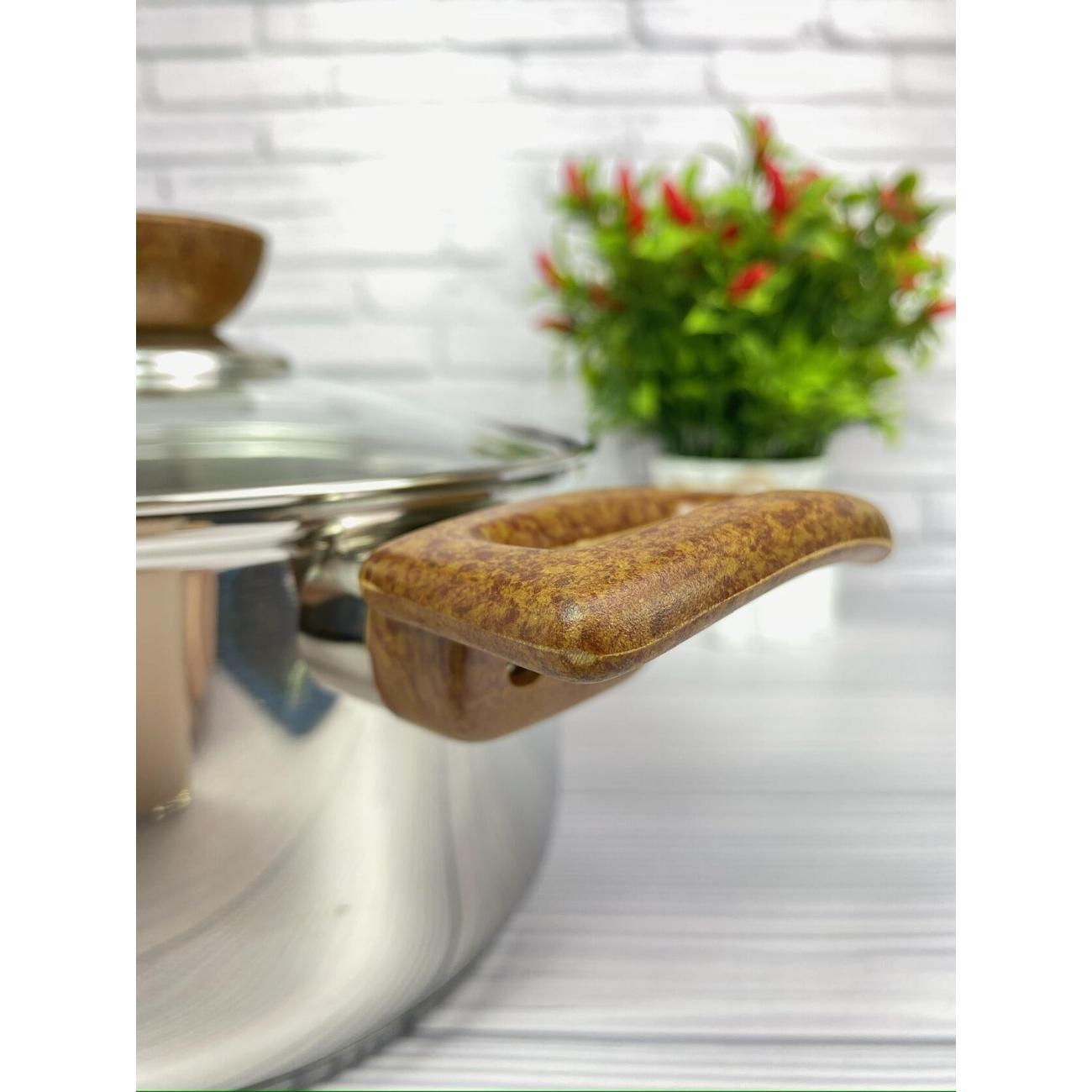 Кастрюля Мерали 4,8 л с крышкой и бакелитовыми ручками