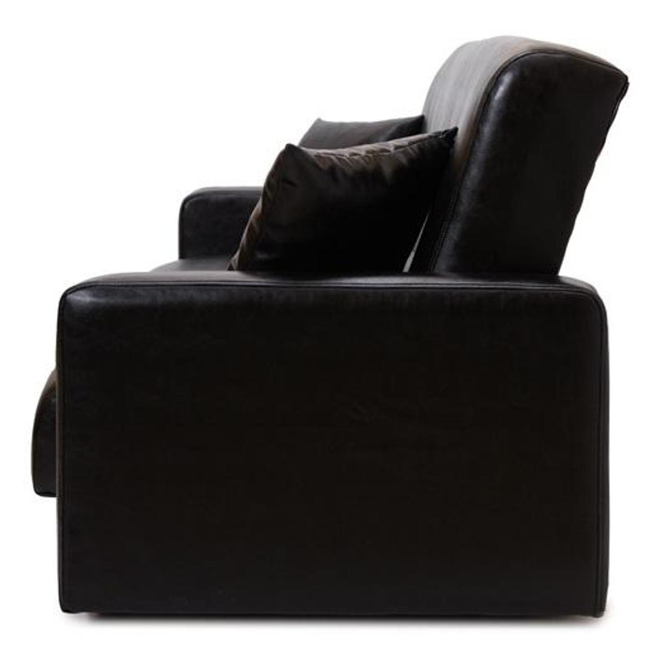 Диван МЕБЛАЙНС Аккорд прямой раскладной, экокожа черная, 120