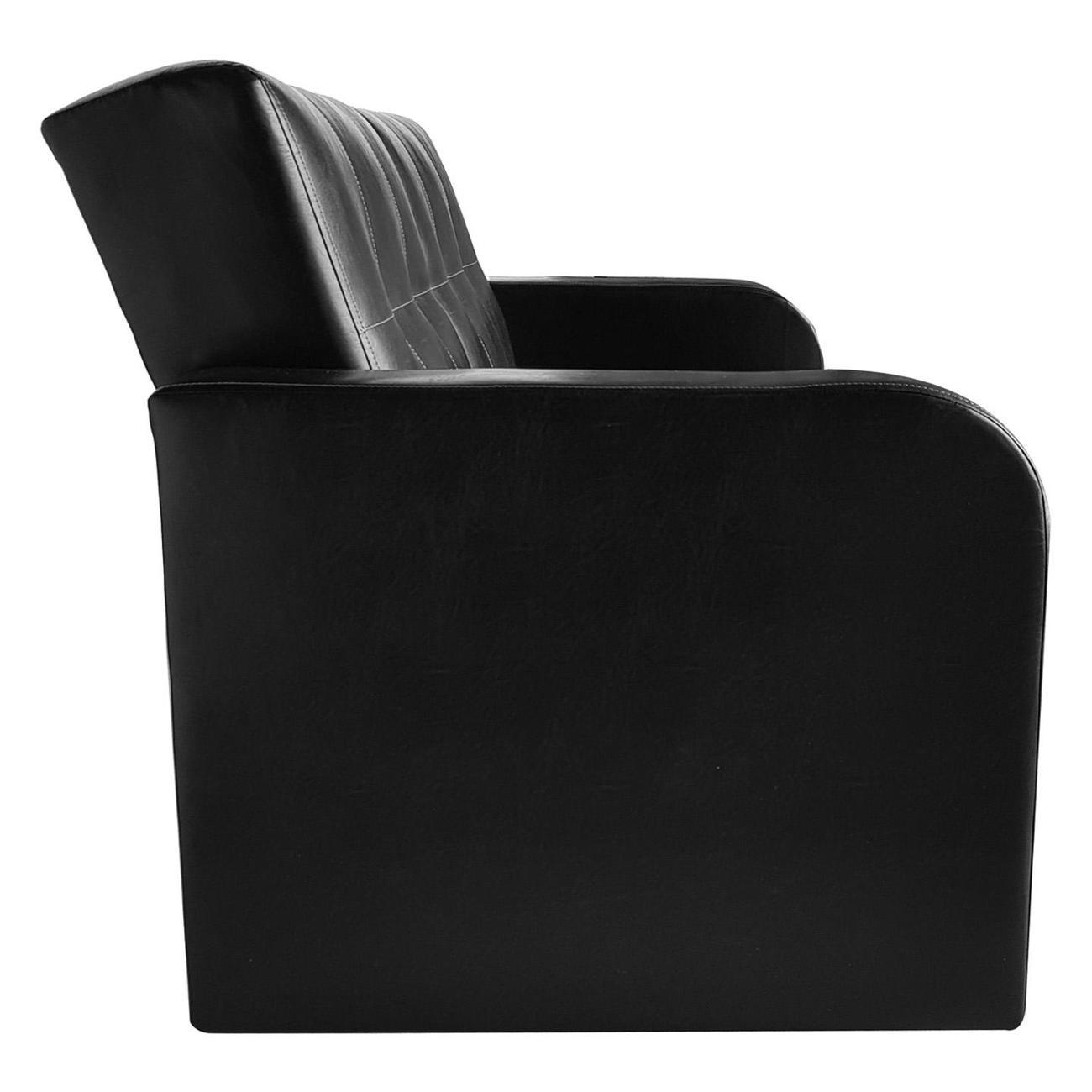 Диван МЕБЛАЙНС Оксфорд прямой нераскладной, экокожа черная, без с/м