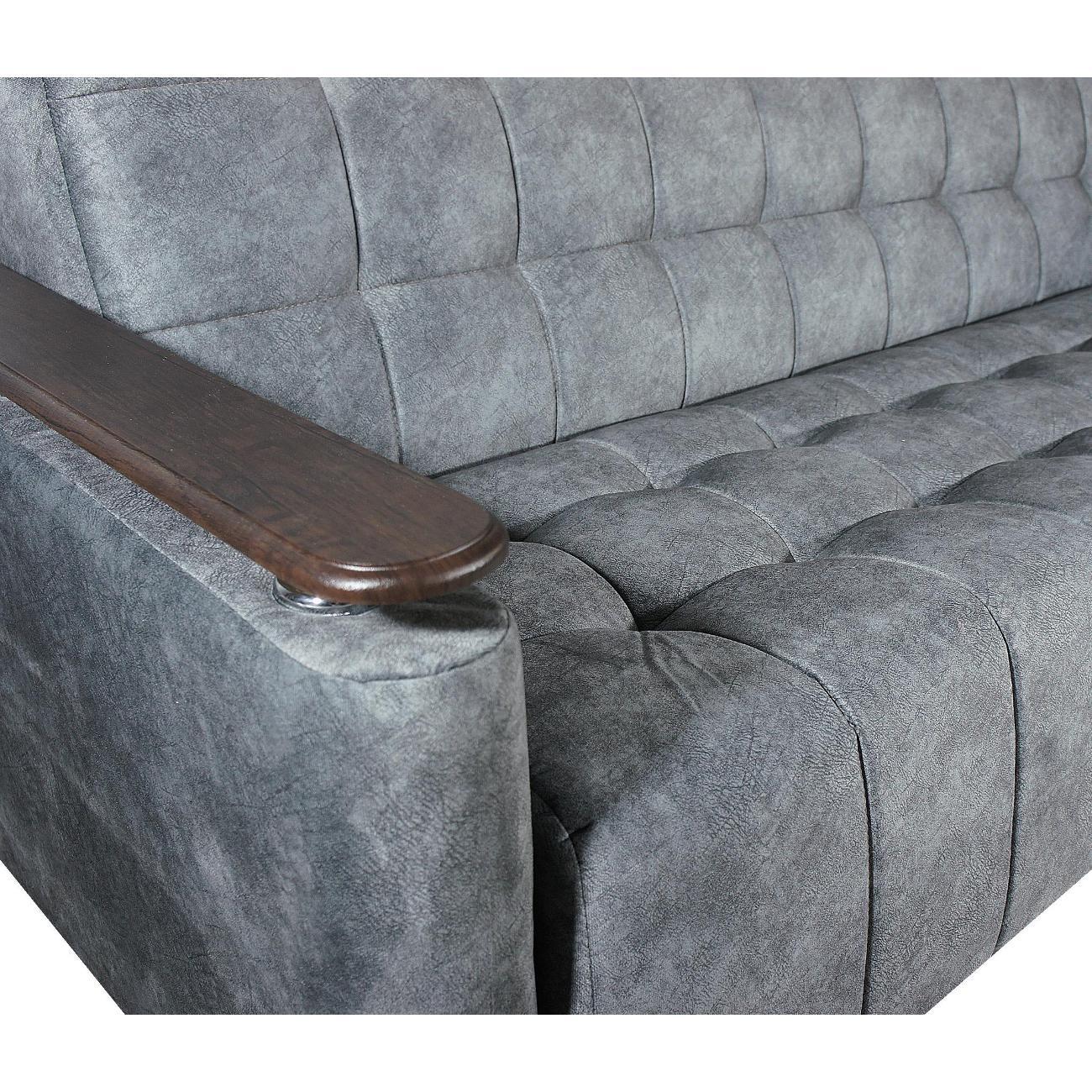 Диван МЕБЛАЙНС Мадрид прямой раскладной, рогожка серая, 125