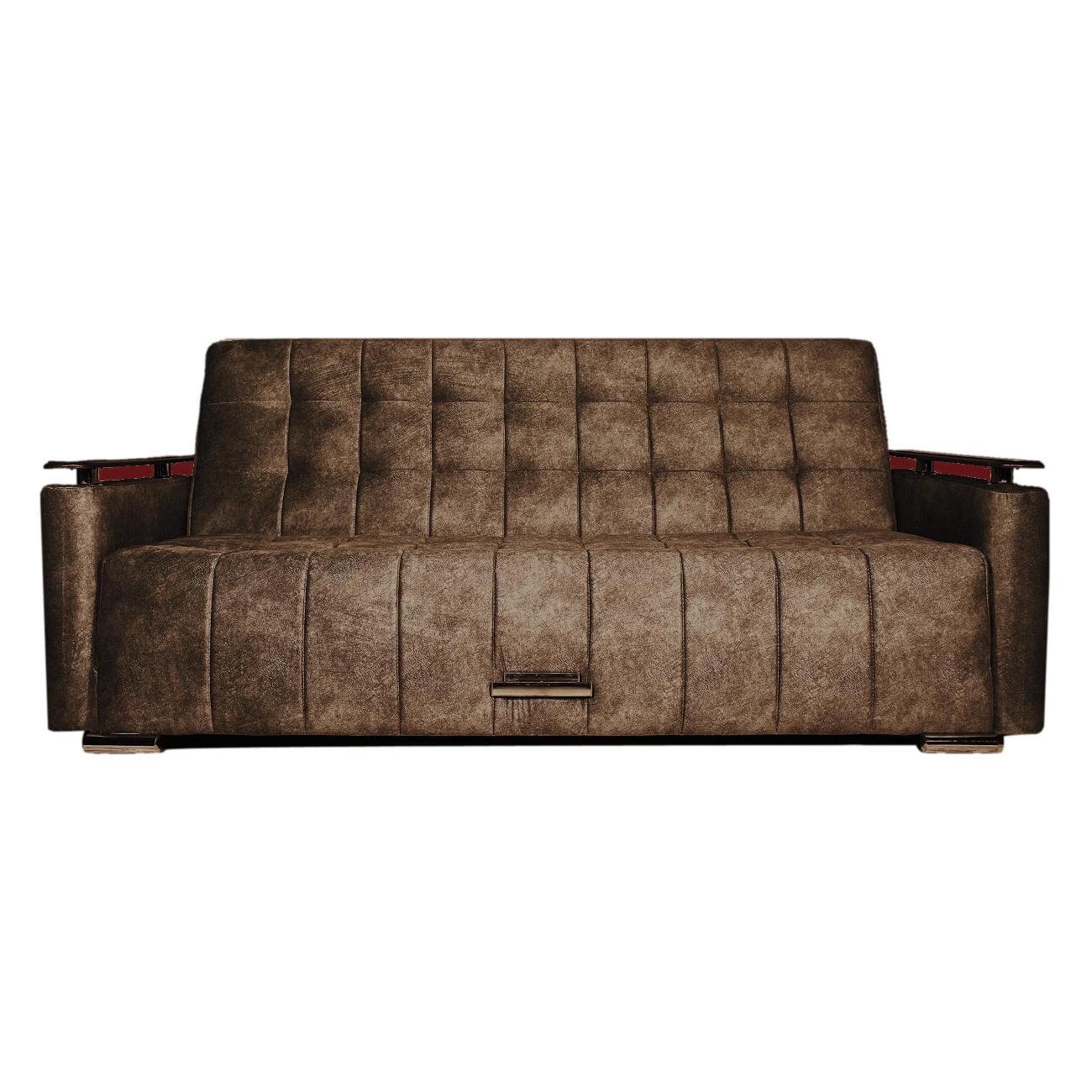 Диван бескаркасный МЕБЛАЙНС Мадрид прямой раскладной, рогожка коричневая, 125