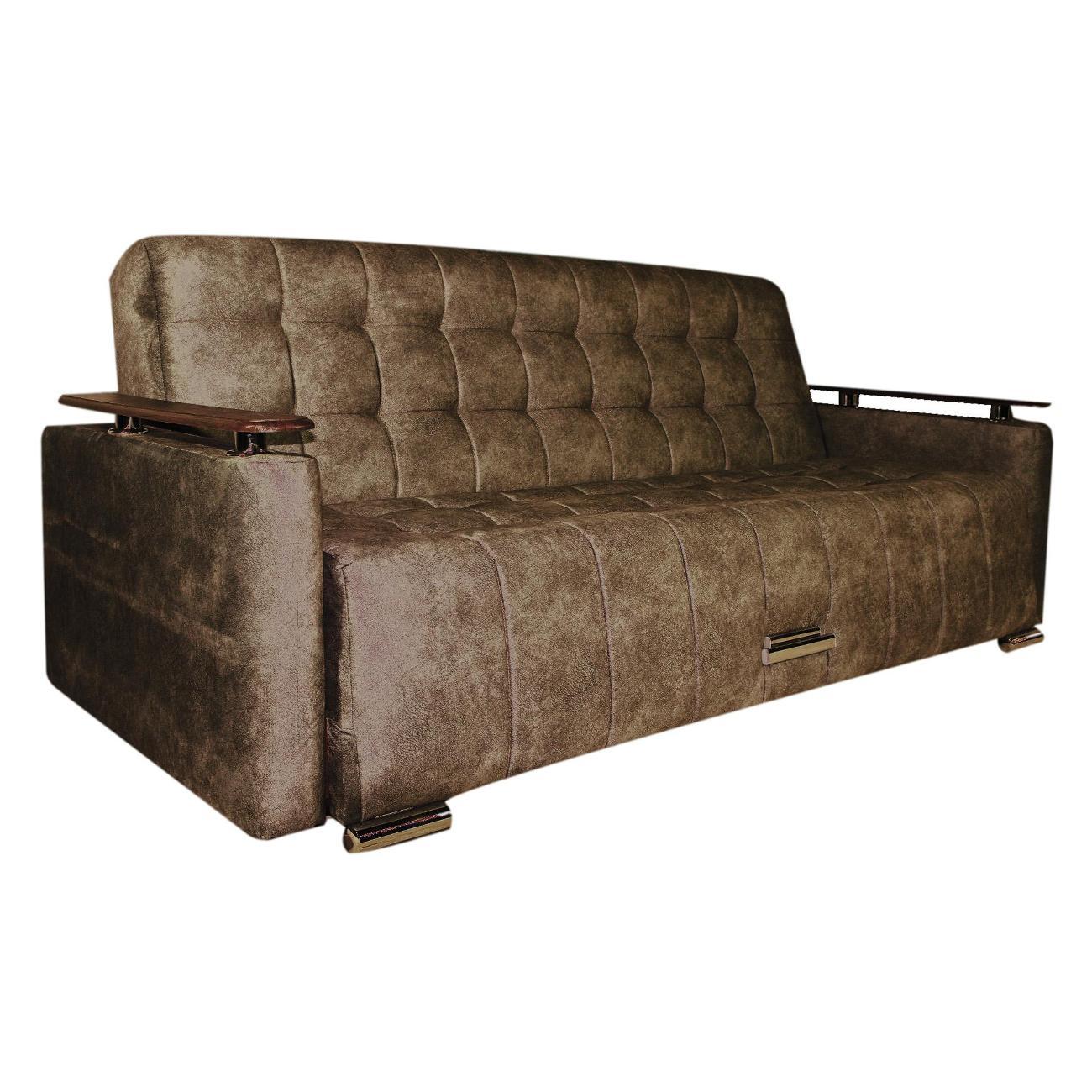 Диван бескаркасный МЕБЛАЙНС Мадрид прямой раскладной, рогожка коричневая, 125