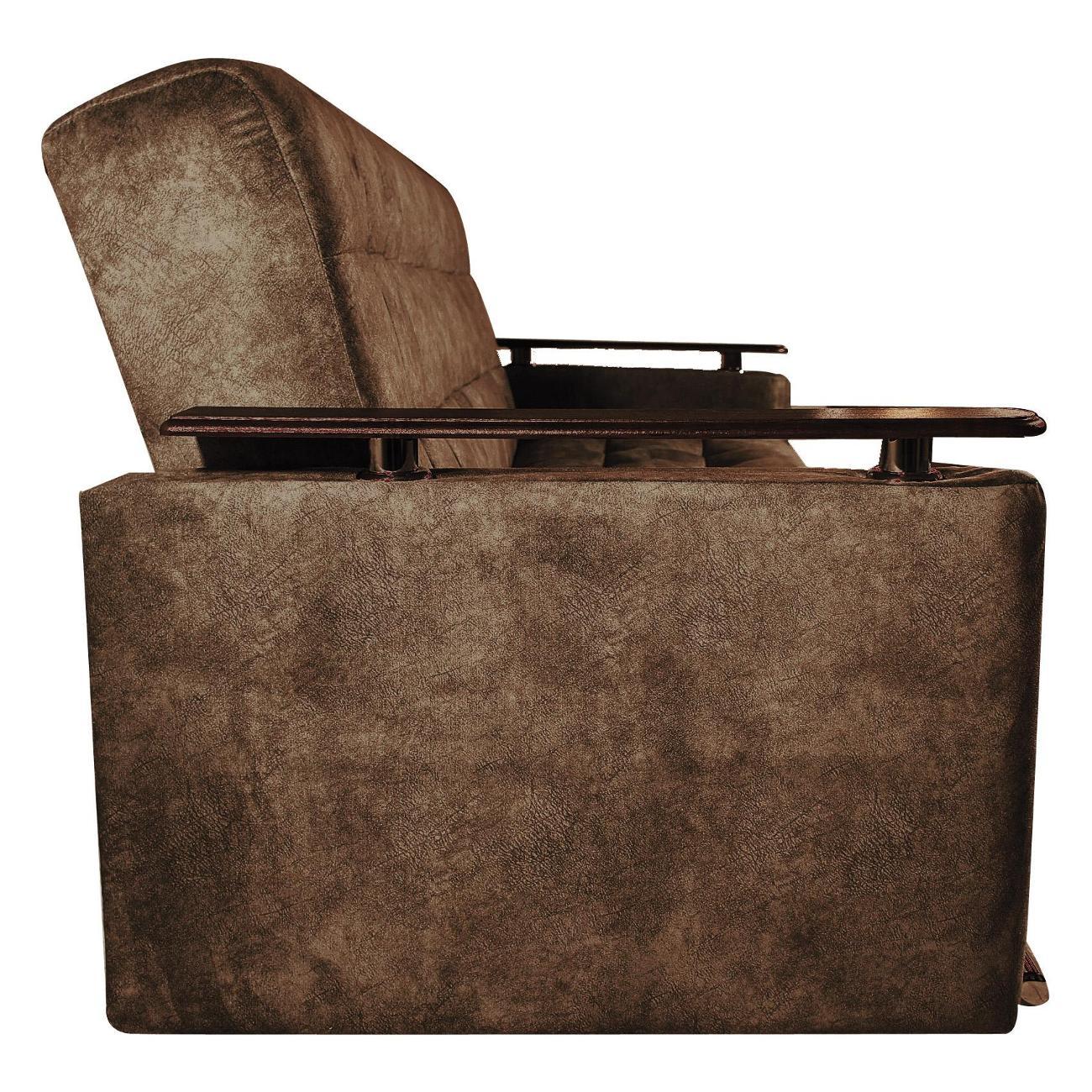 Диван бескаркасный МЕБЛАЙНС Мадрид прямой раскладной, рогожка коричневая, 125