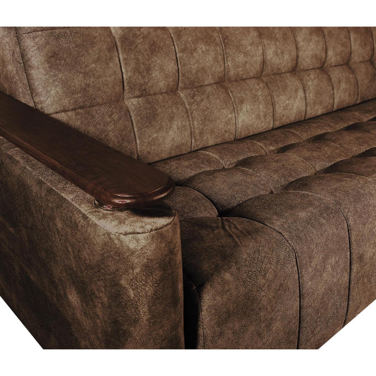 Диван бескаркасный МЕБЛАЙНС Мадрид прямой раскладной, рогожка коричневая, 125