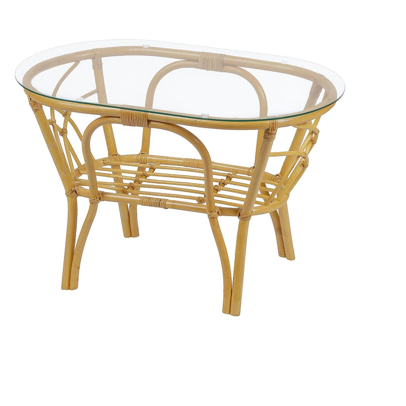 Стол журнальный Мебель Солнца Багама стол овальный из ротанга, цвет мед