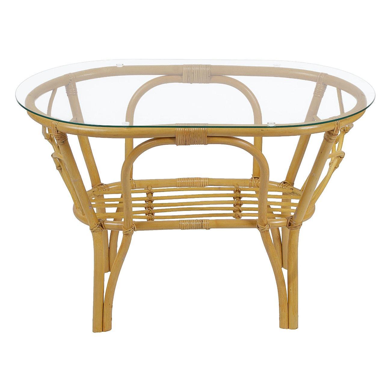 Стол журнальный Мебель Солнца Багама стол овальный из ротанга, цвет мед