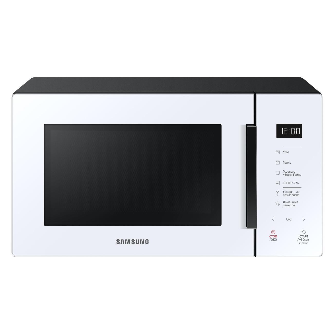Микроволновая печь с грилем SAMSUNG MG23T5018AW/BW белая