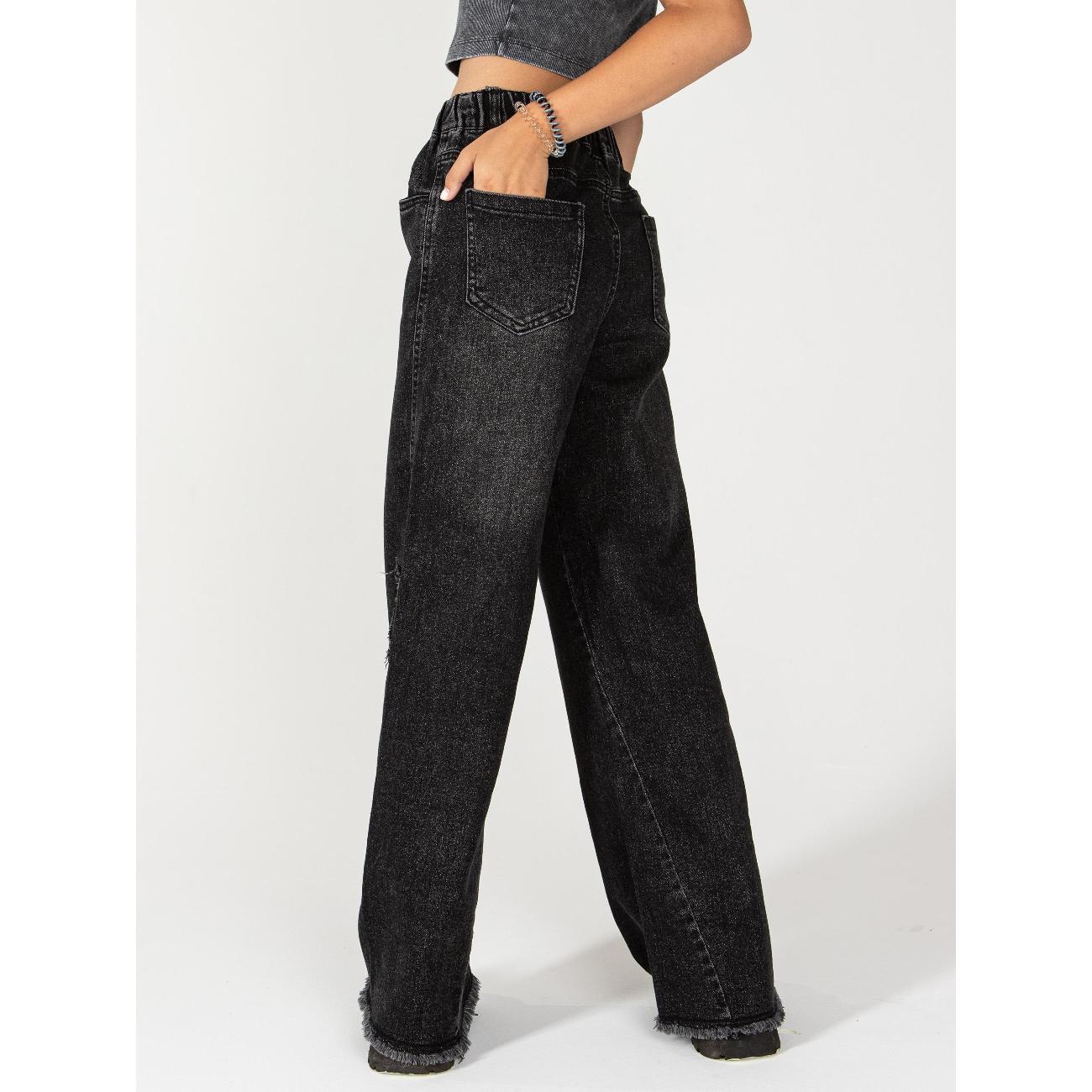 Джинсы для детей MCK MUSTI для девочки подростка арт. 98966 черный 29 размер