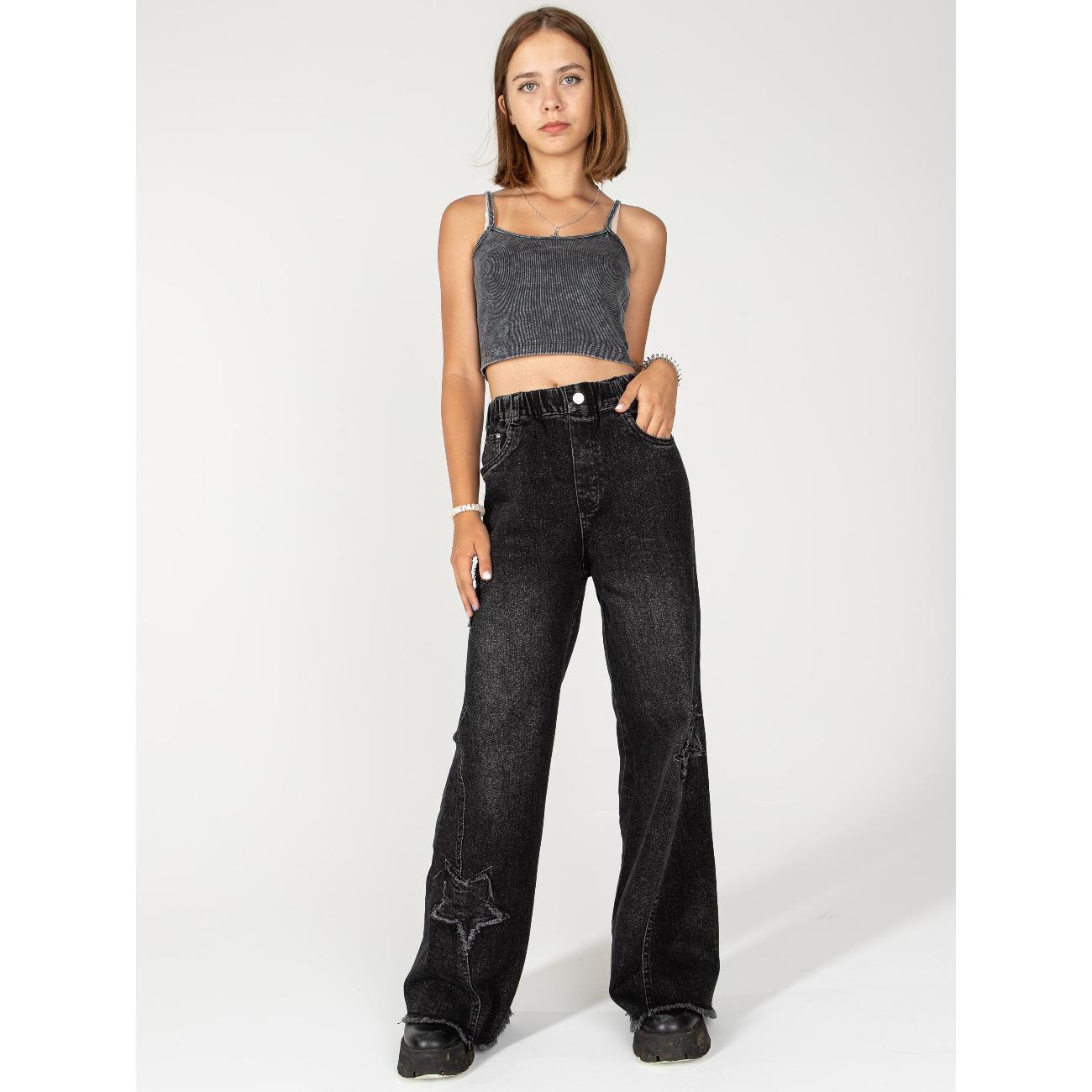 Джинсы для детей MCK MUSTI для девочки подростка арт. 98966 черный 28 размер