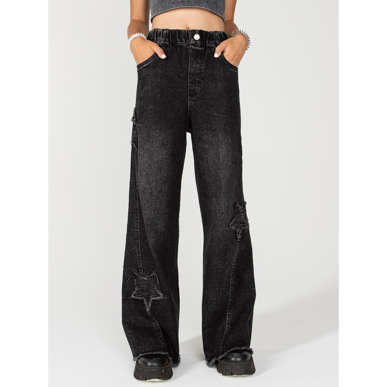 Джинсы для детей MCK MUSTI для девочки подростка арт. 98966 черный 28 размер