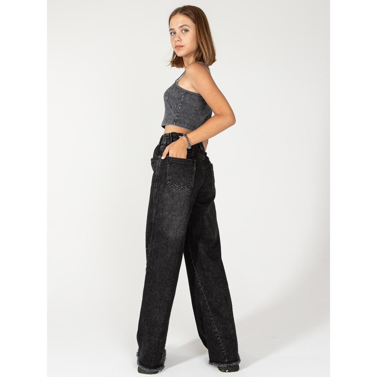 Джинсы для детей MCK MUSTI для девочки подростка арт. 98966 черный 28 размер