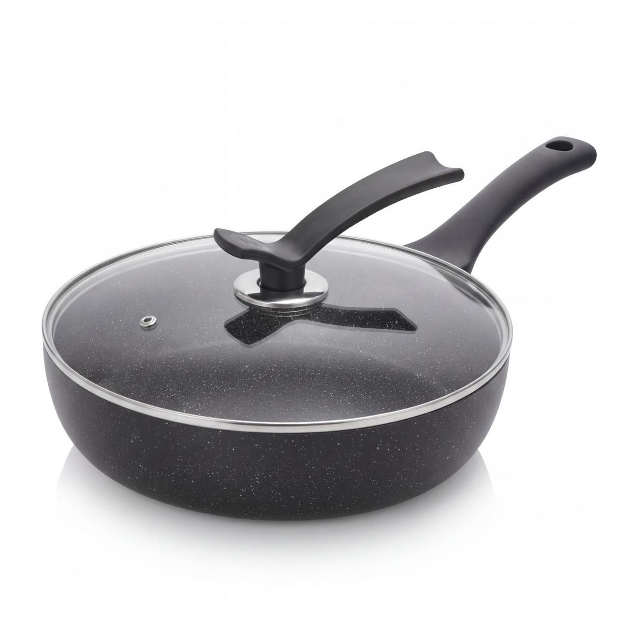 Сковорода FISSMAN глубокая JILL 26см с крышкой черная