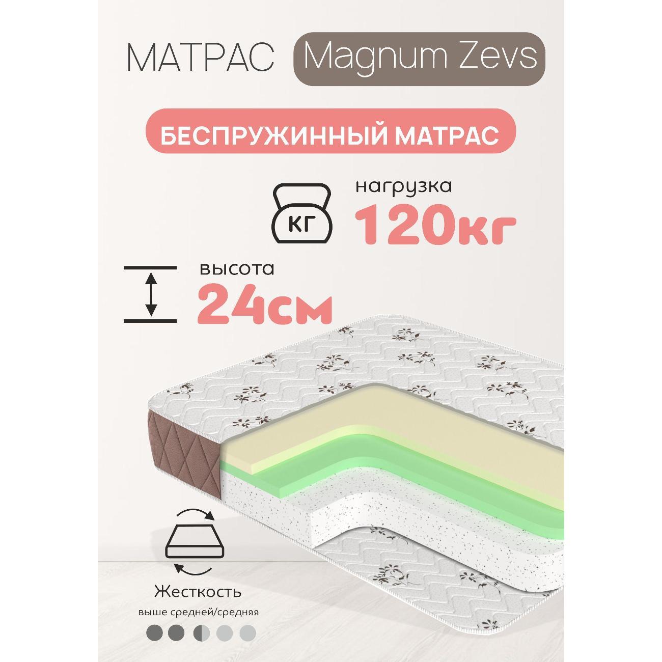 Матрас беспружинный 180х200см Зевс высота 24 см весовая нагрузка 120 кг