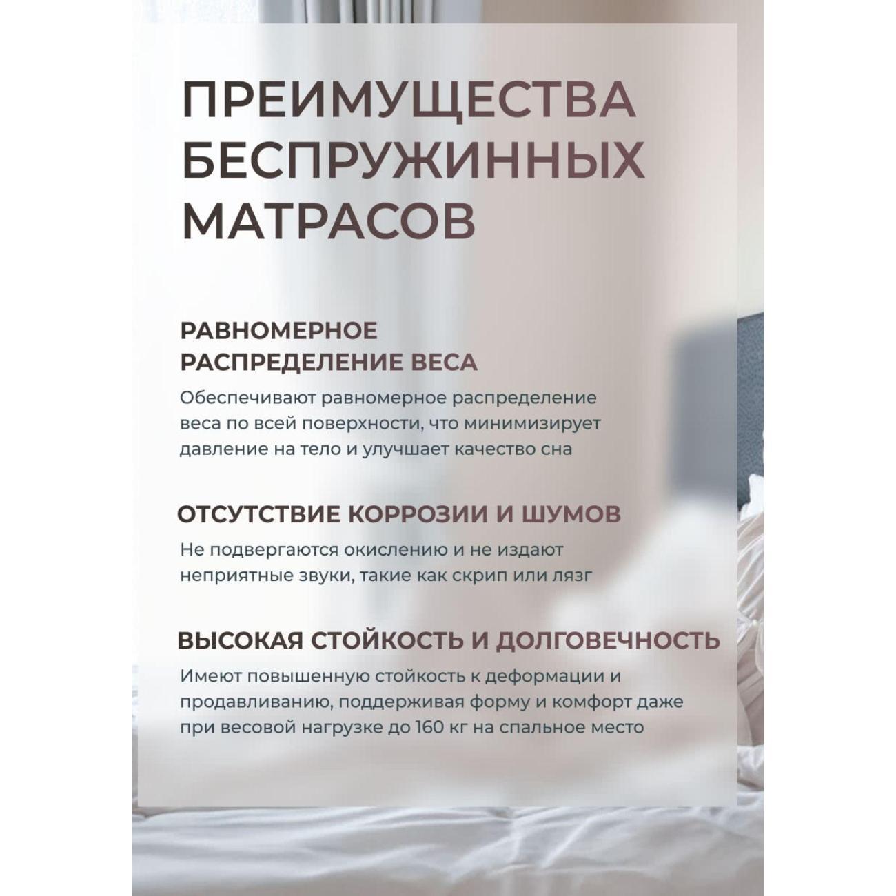 Матрас беспружинный 180х200см Зевс высота 24 см весовая нагрузка 120 кг