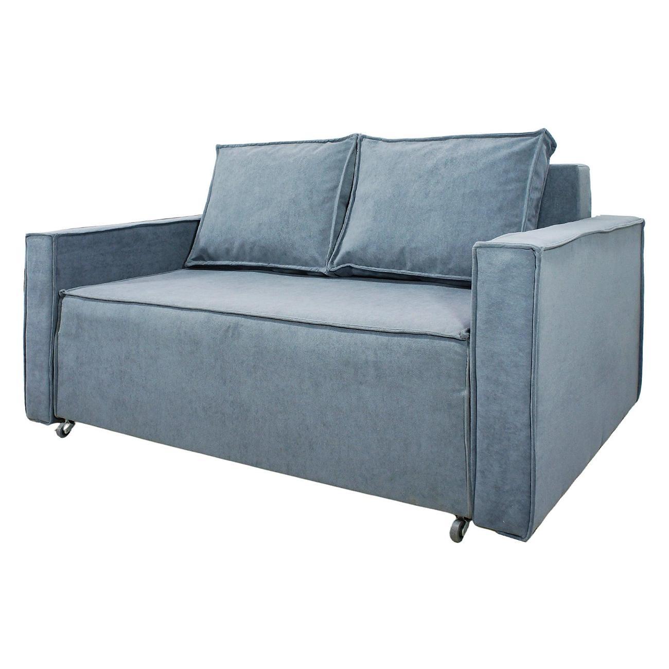 Диван МЕБЛАЙНС Лофт прямой раскладной, велюр серый, 140