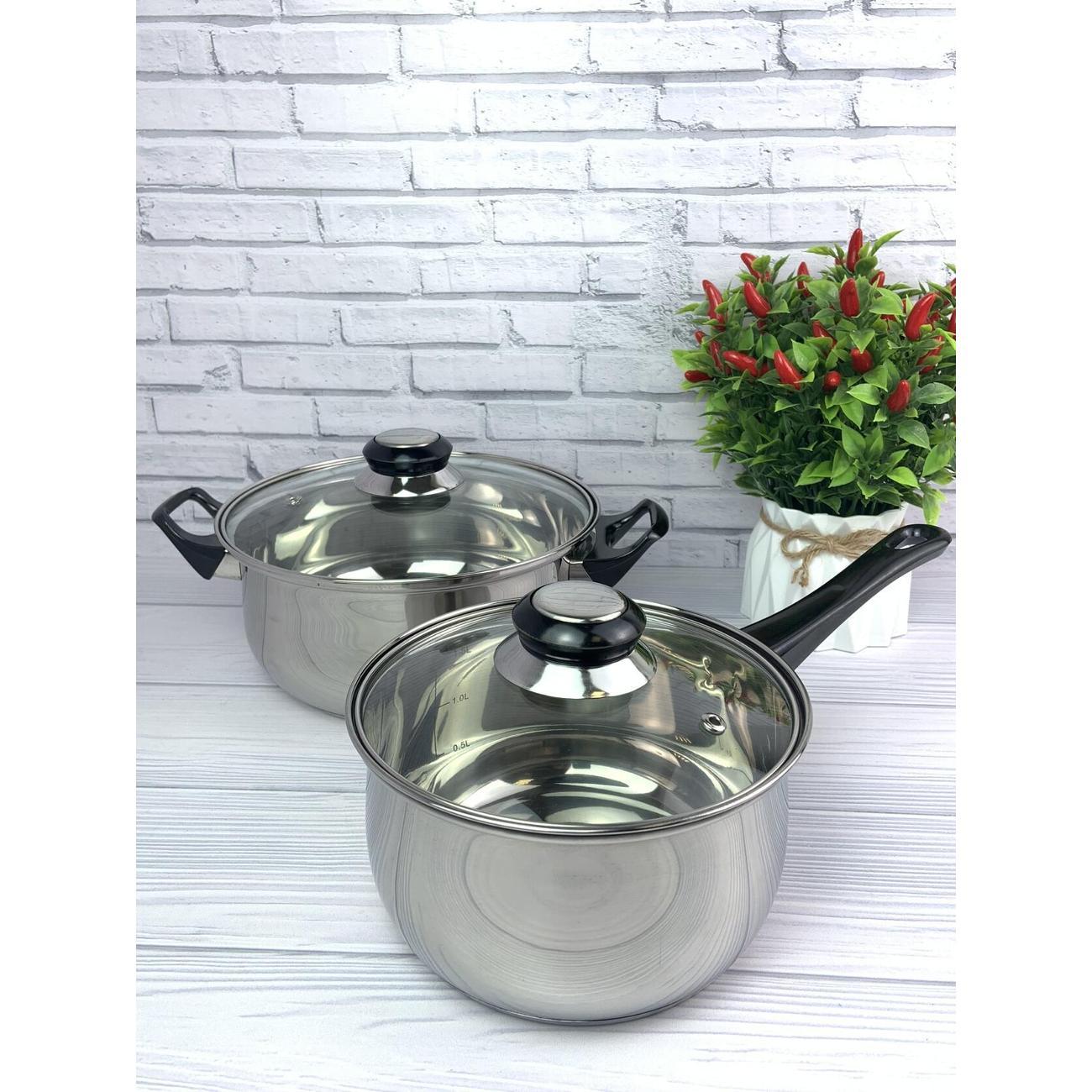 Ковш Эко-Поставка с крышкой 1.9л из нержавеющей стали (009356)