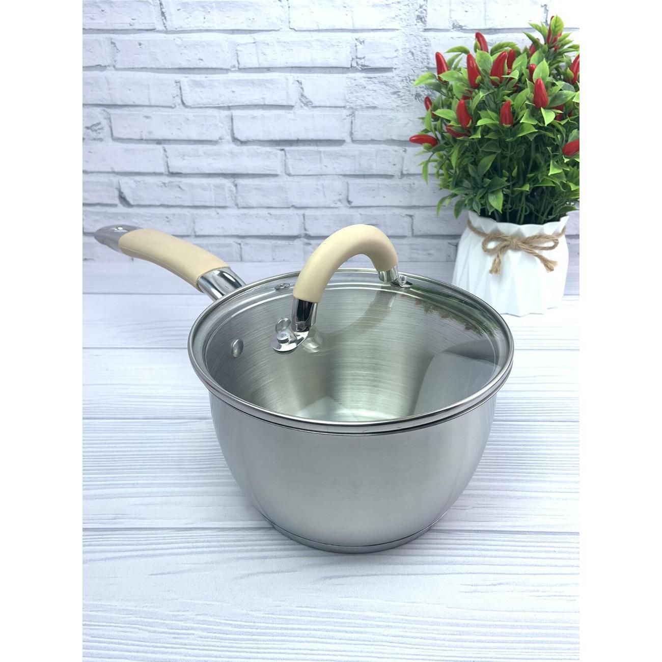 Ковш Эко-Поставка с крышкой 1.5л из нержавеющей стали (7216)