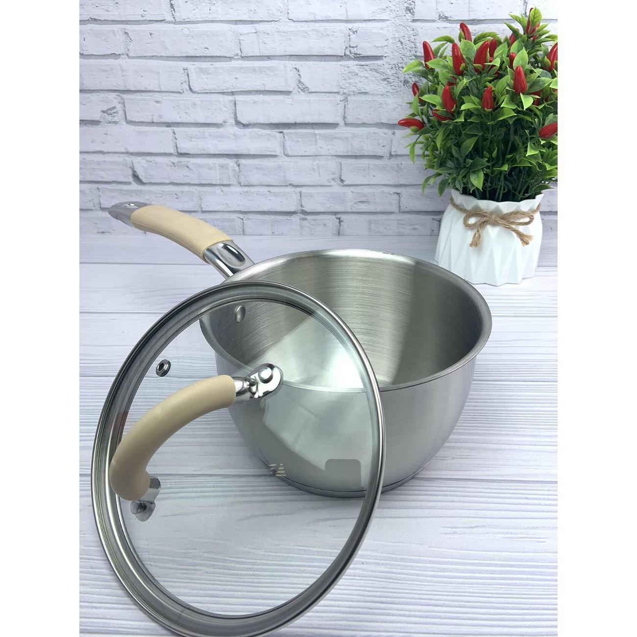 Ковш Эко-Поставка с крышкой 1.5л из нержавеющей стали (7216)