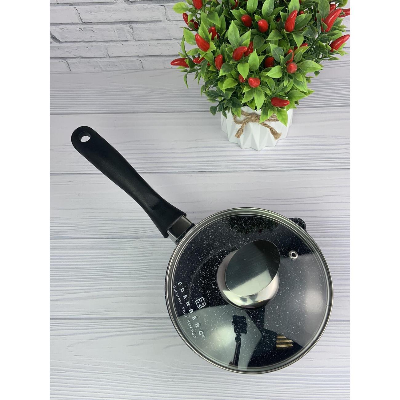 Ковш Edenberg с крышкой 1.3л с мраморным покрытием EB-8044