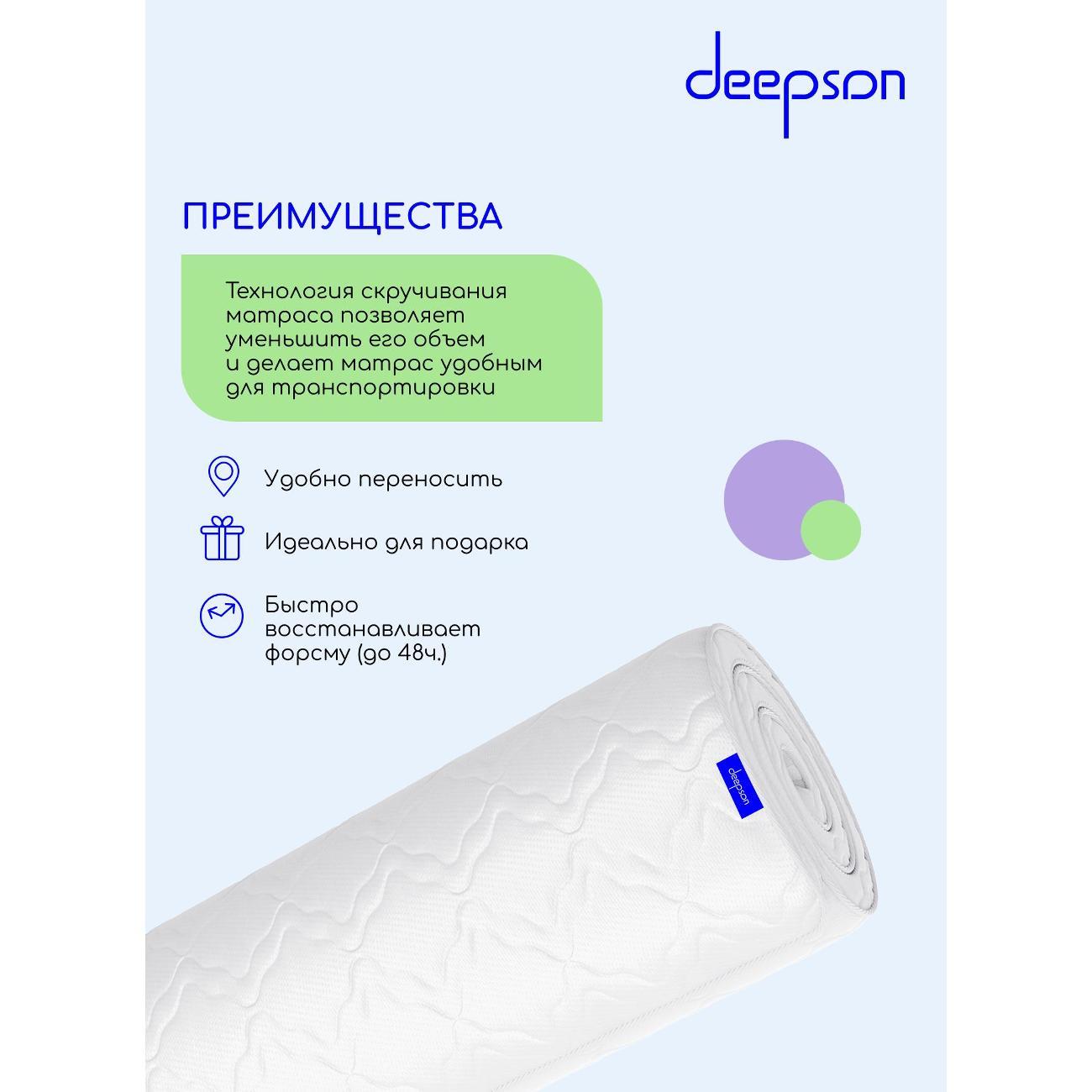 Матрас Deepson 200x200 Roll Vacuum 10 Cocos (высота 11 см, Cкрутка)