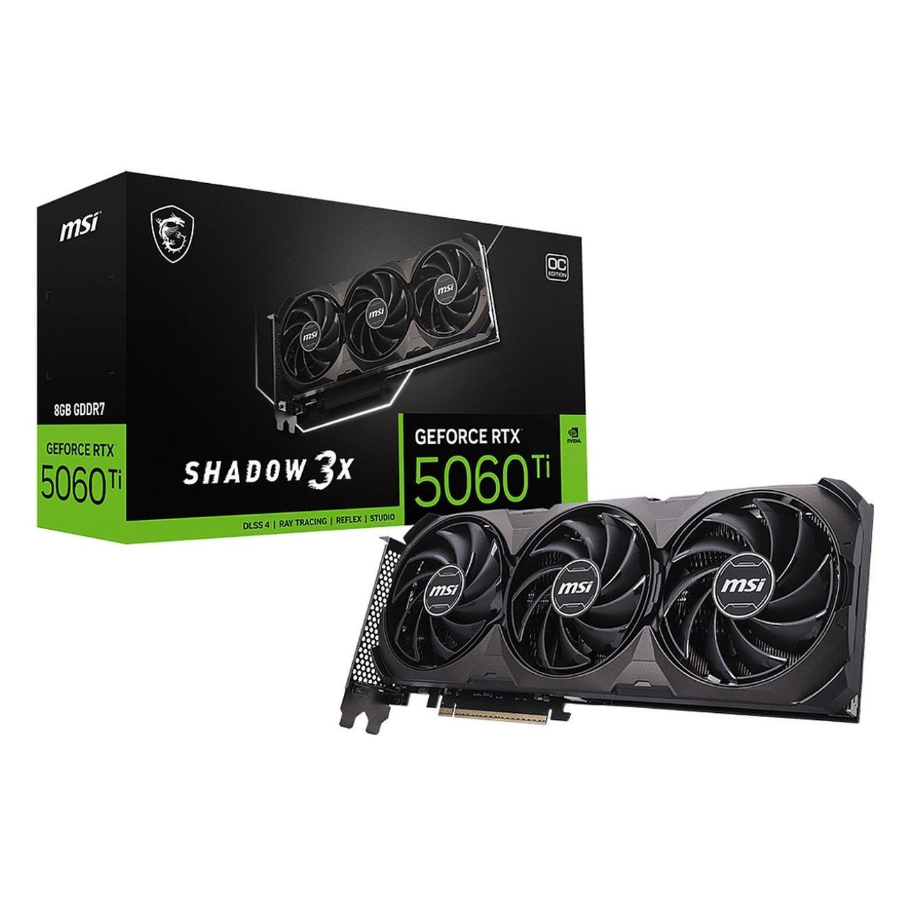 Видеокарта MSI GeForce RTX 5060 Ti 8G SHADOW 3X OC CLASSIC