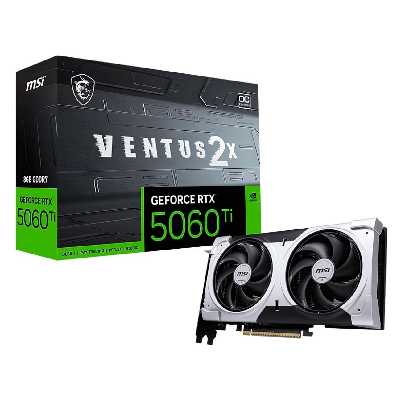 Видеокарта MSI GeForce RTX 5060 Ti 8G VENTUS 2X OC PLUS
