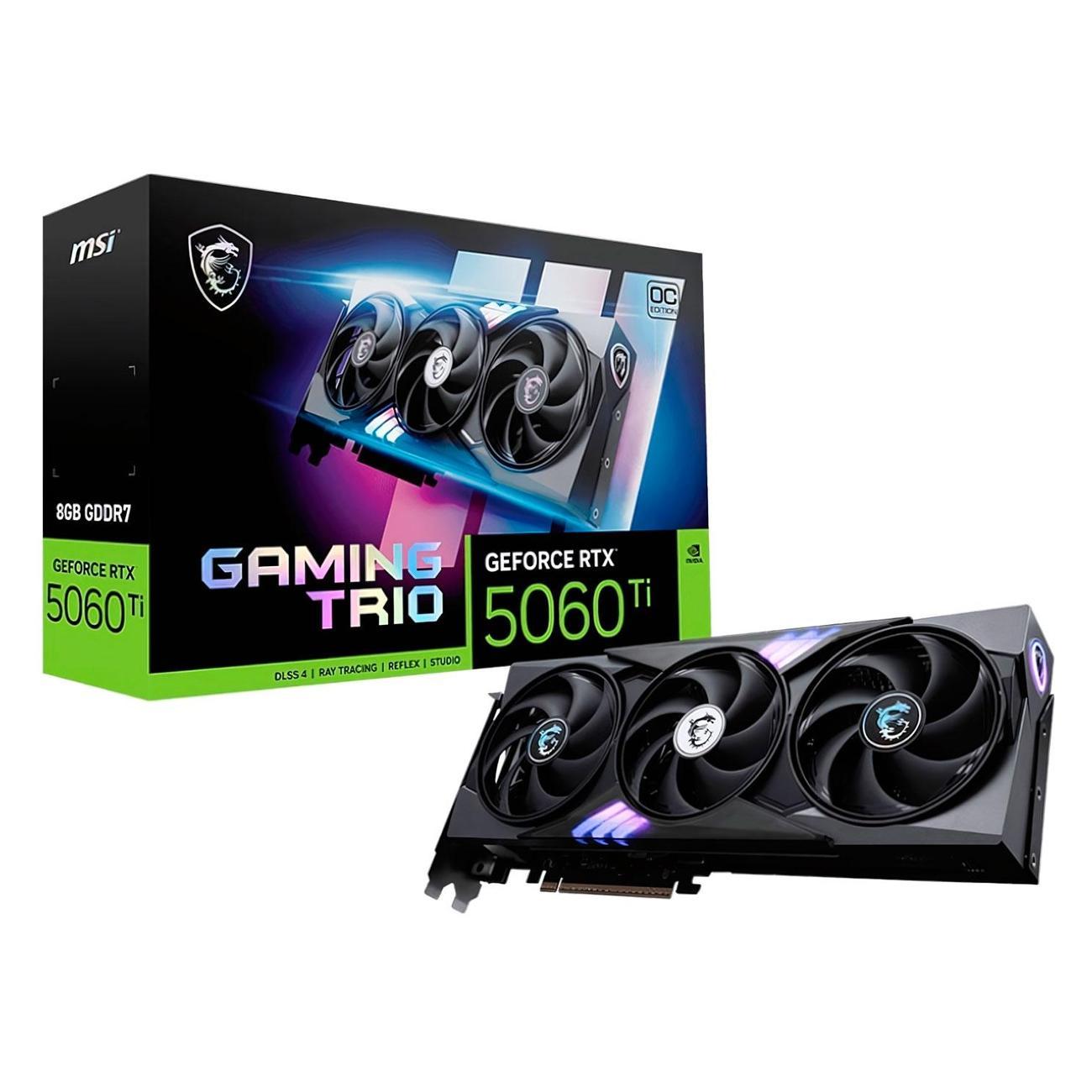 Видеокарта MSI GeForce RTX 5060 Ti 8G GAMING TRIO OC
