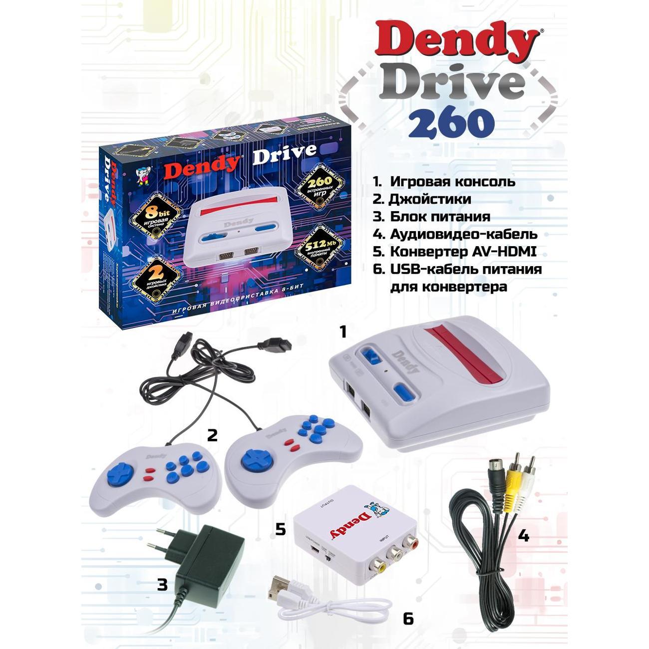 Ретроконсоль Dendy Dendy Drive+конвертер