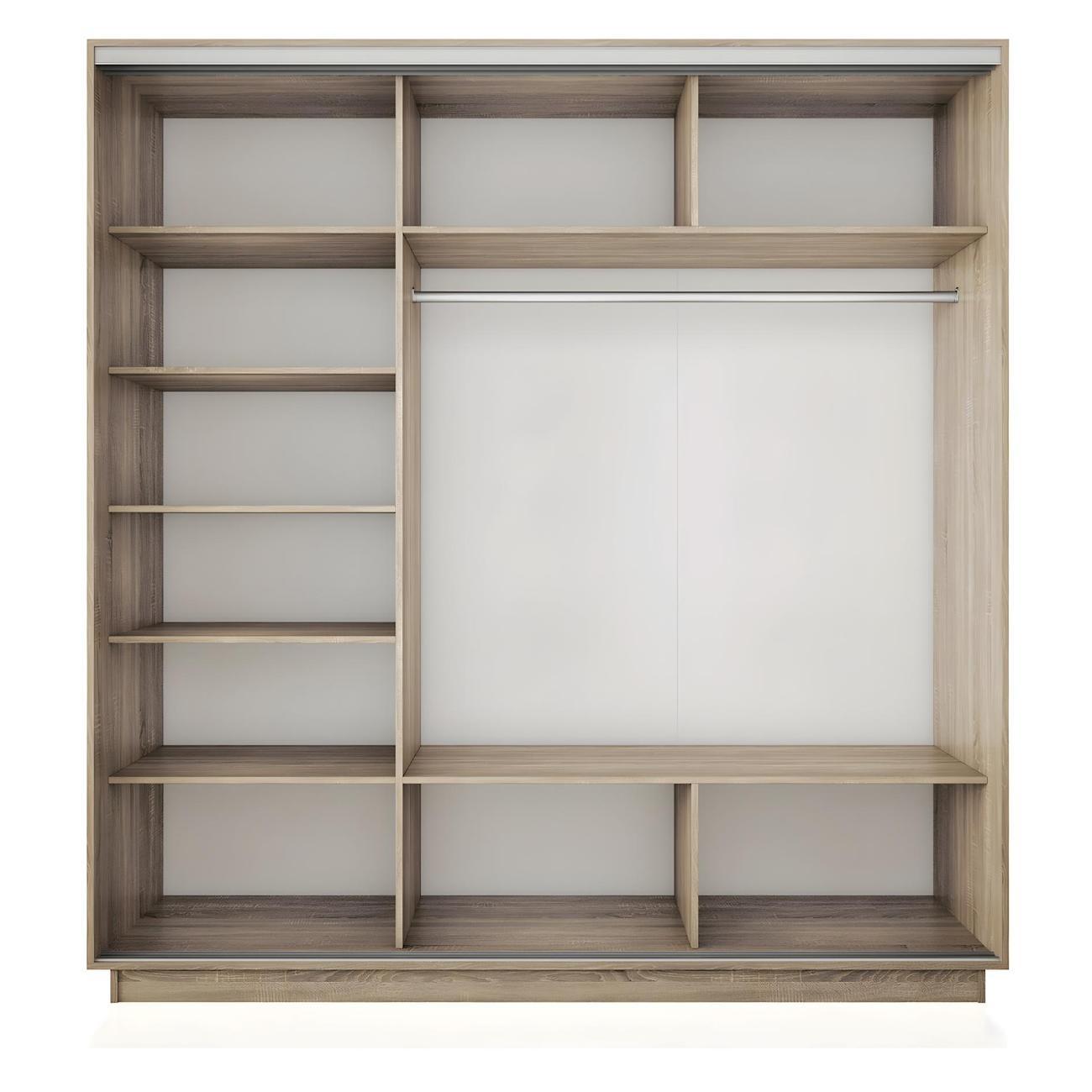 Шкаф-купе Е1 2,1 Экспресс 3-х дверный 210х240х60 с зеркалами Сонома