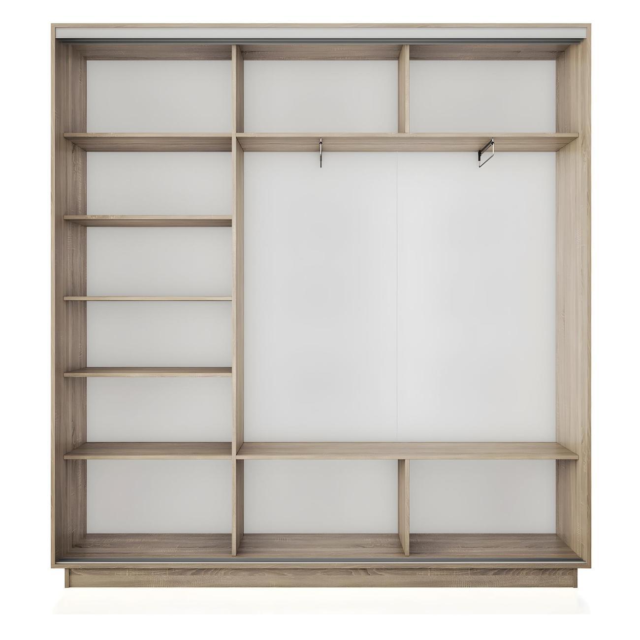 Шкаф-купе Е1 2,1 Экспресс 3-х дверный 210х220х45 с зеркалами Сонома