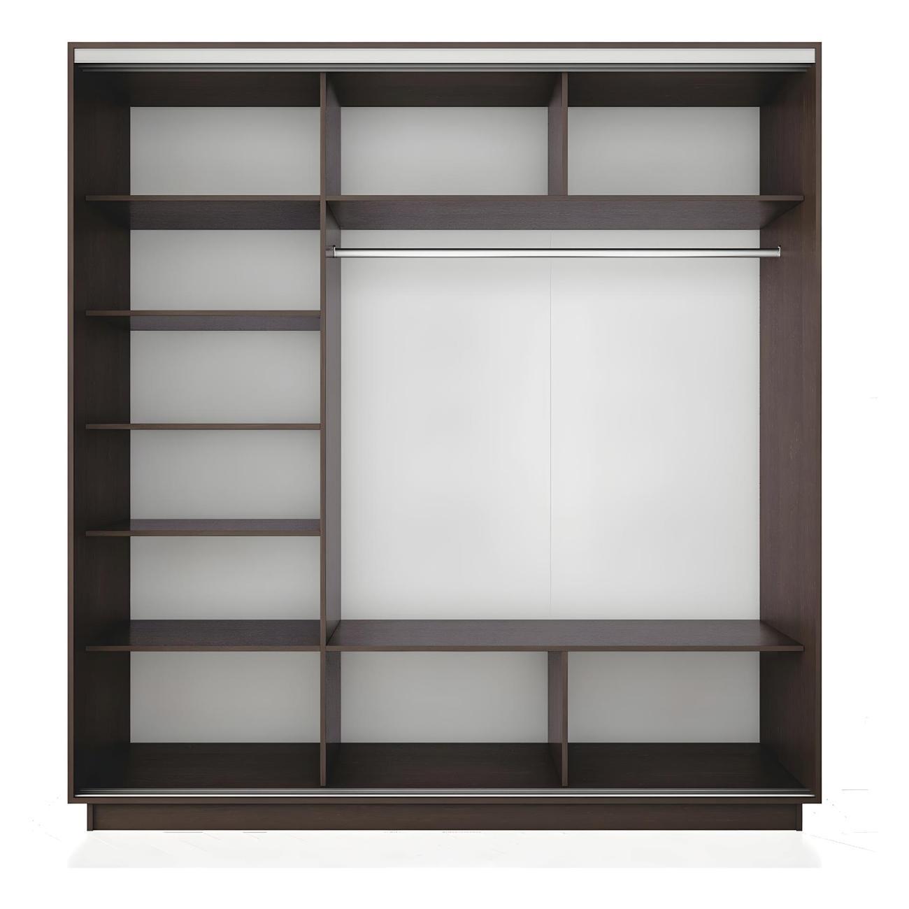 Шкаф-купе Е1 2,1 Экспресс 3-х дверный 210х240х60 с зеркалами венге