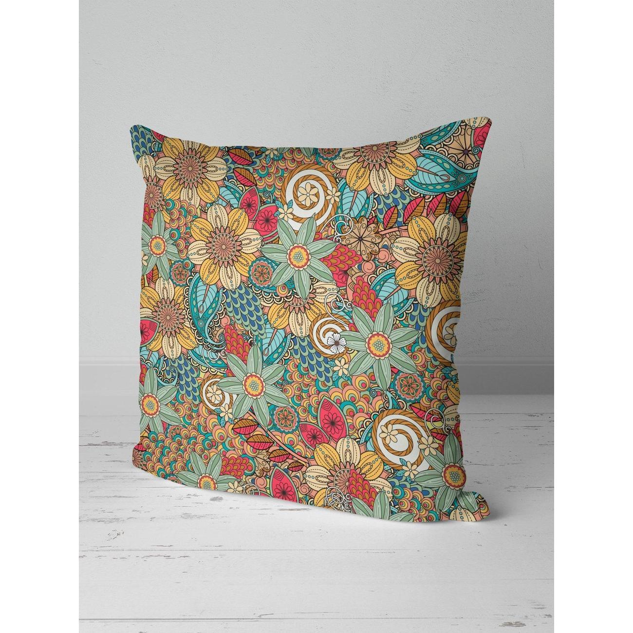 Подушка PrintyFull Яркий цветочный орнамент FP10506696