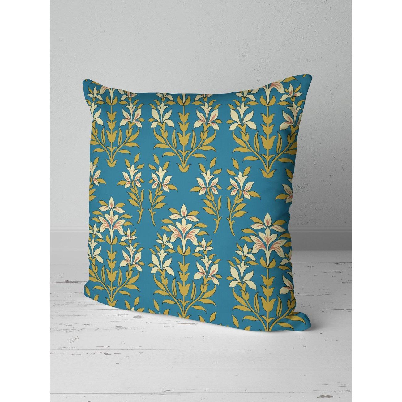 Подушка PrintyFull Цветочный орнамент на синем FP10226055