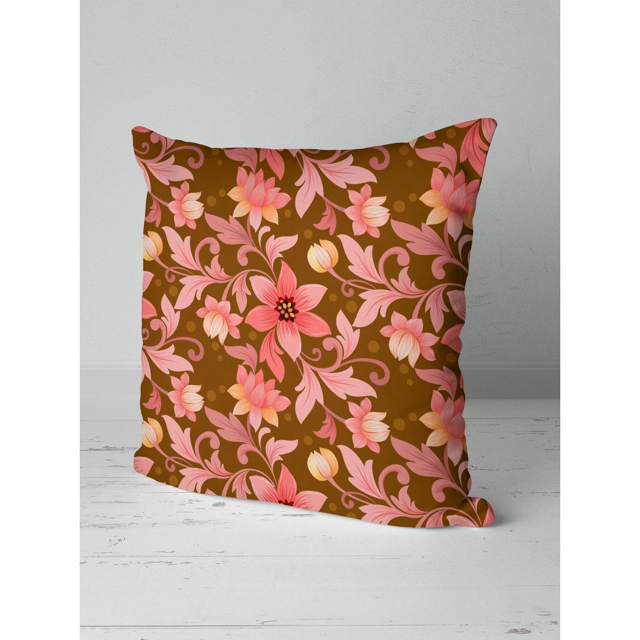 Подушка PrintyFull Розовые цветы и завитки FP10512760