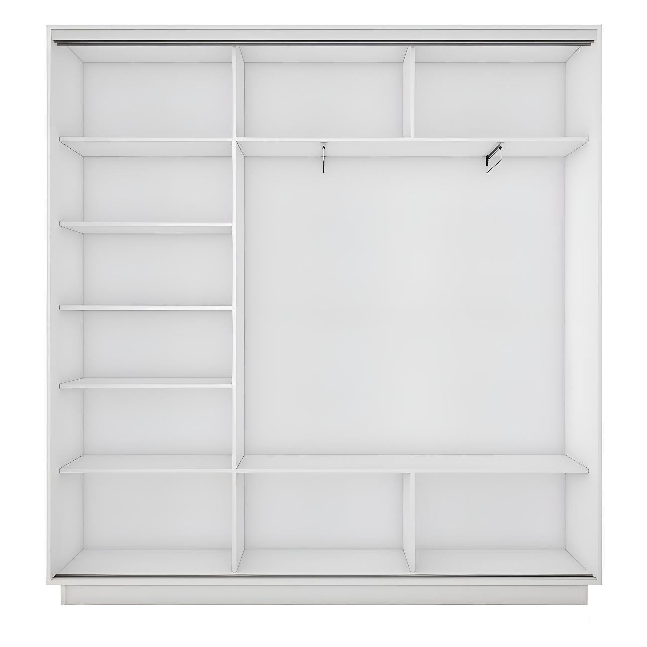 Шкаф-купе Е1 2,1 Экспресс 3-х дверный 210х220х45 с зеркалами Белый снег