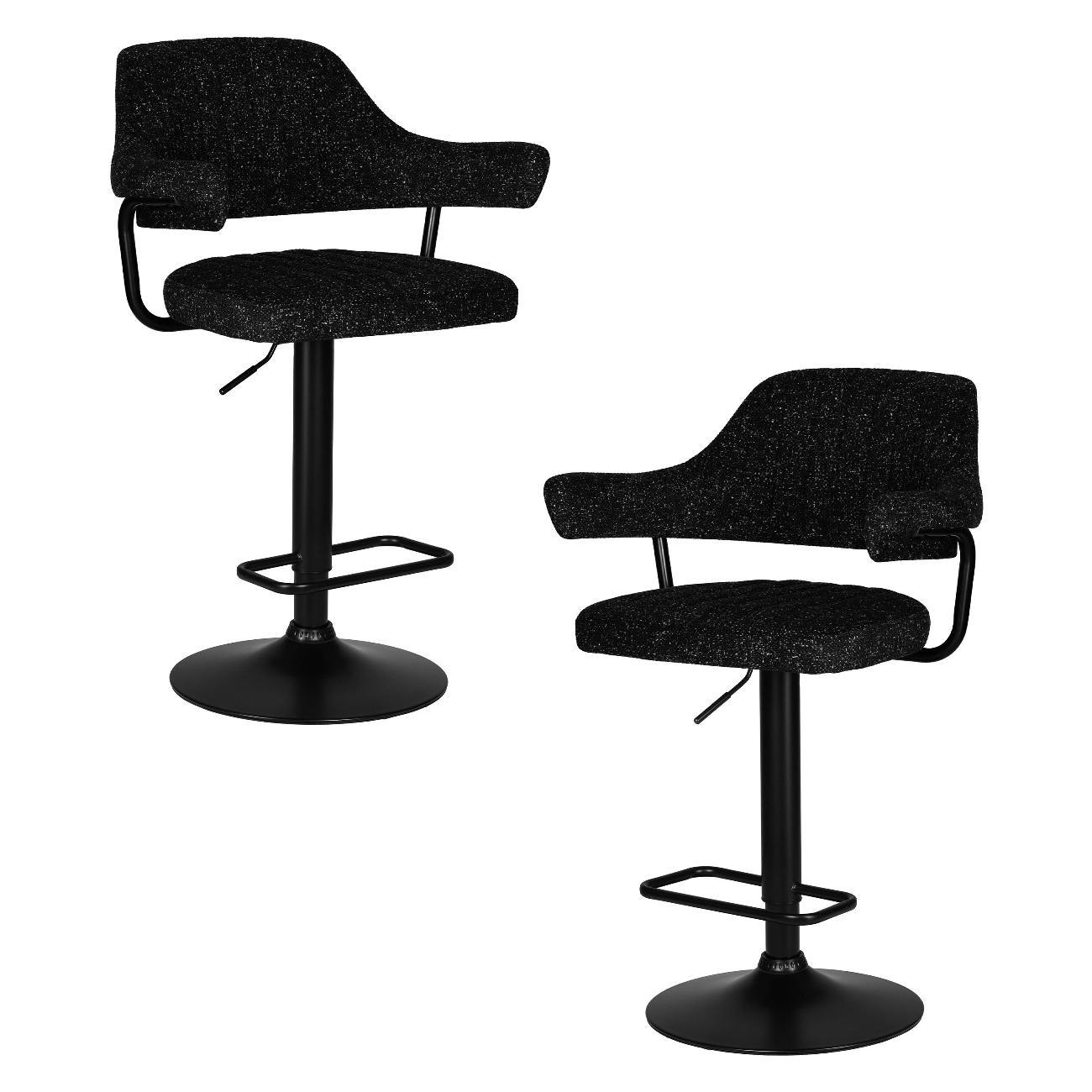 Стул барный DOBRIN CHARLY BLACK черный твид (LEO18) 2шт фото