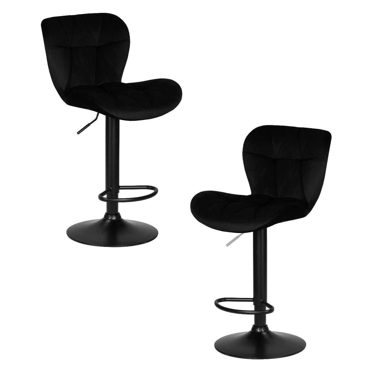 Стул барный DOBRIN BARNY BLACK черный велюр (MJ9-101) 2шт фото