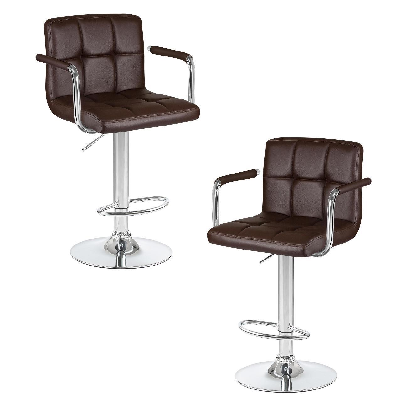 Стул барный DOBRIN KRUGER ARM коричневый 2шт фото